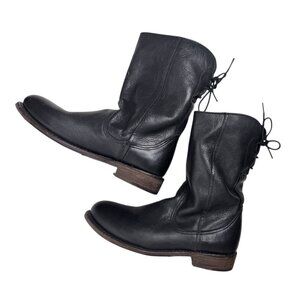 Vintage Boot Company "Erin" Black Boots Size 6.5 Lace Up Made in USA